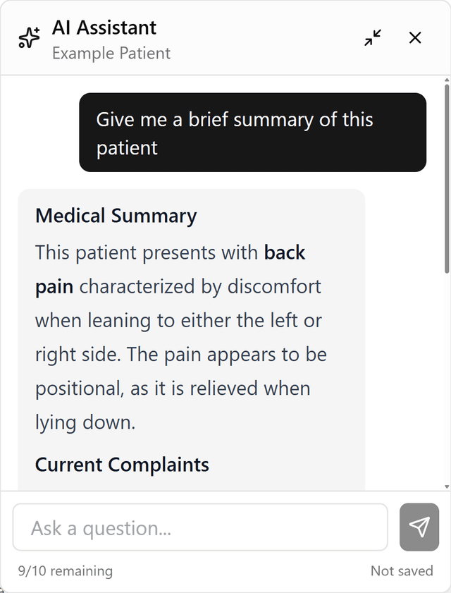 Patient AI Chatbot - Ask anything about your patient